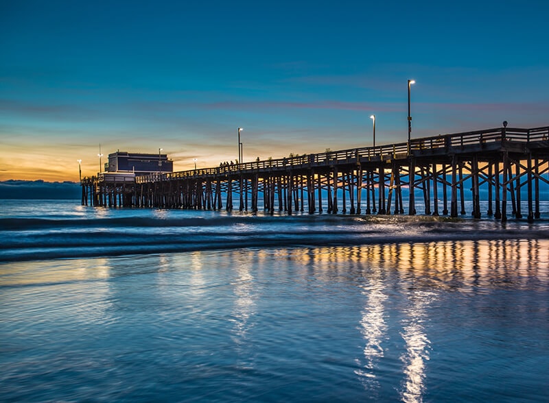 Newport Beach Pier at sunset